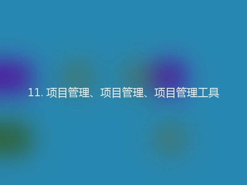11. 项目管理、项目管理、项目管理工具