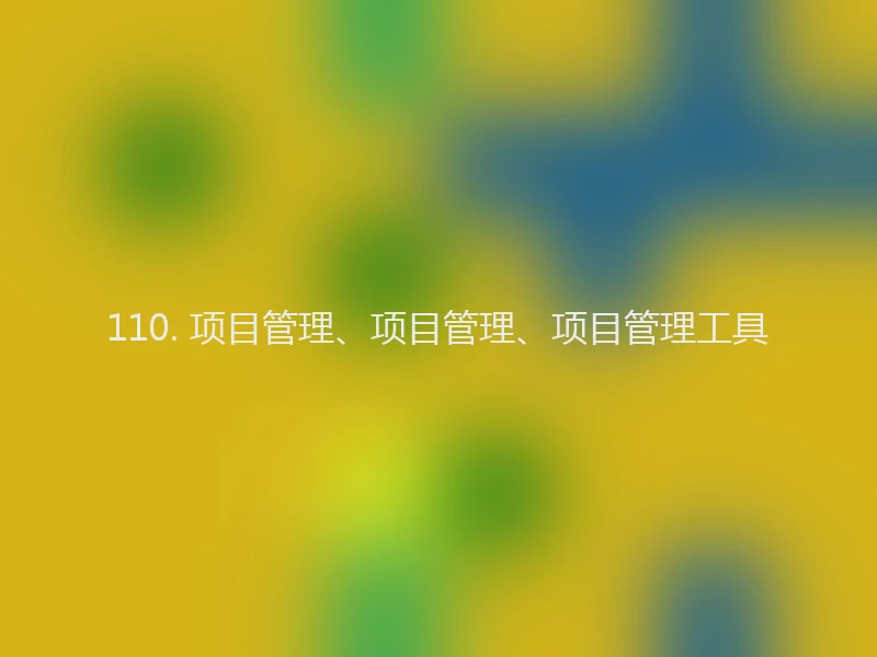 110. 项目管理、项目管理、项目管理工具