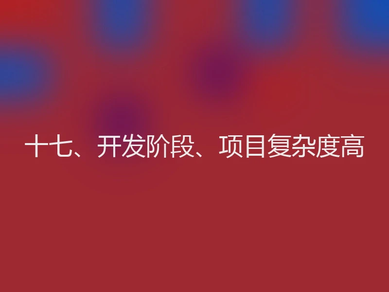 十七、开发阶段、项目复杂度高