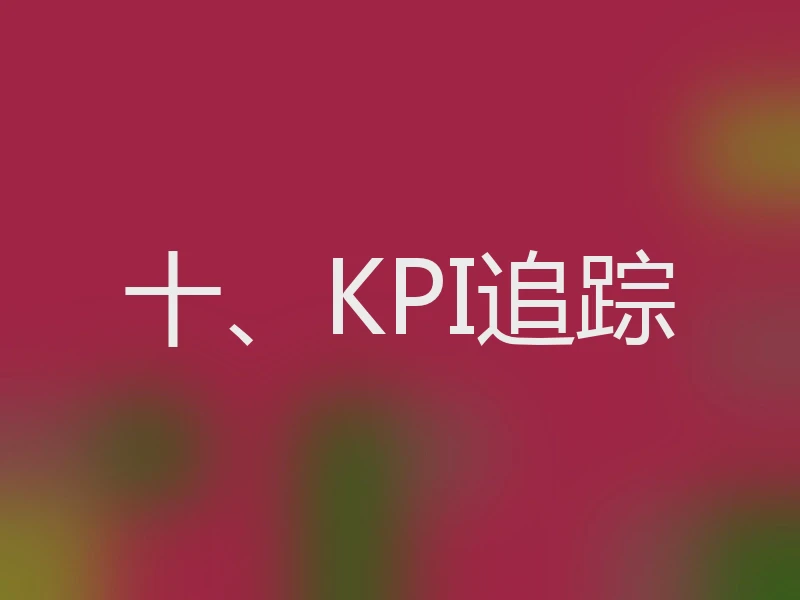 十、KPI追踪