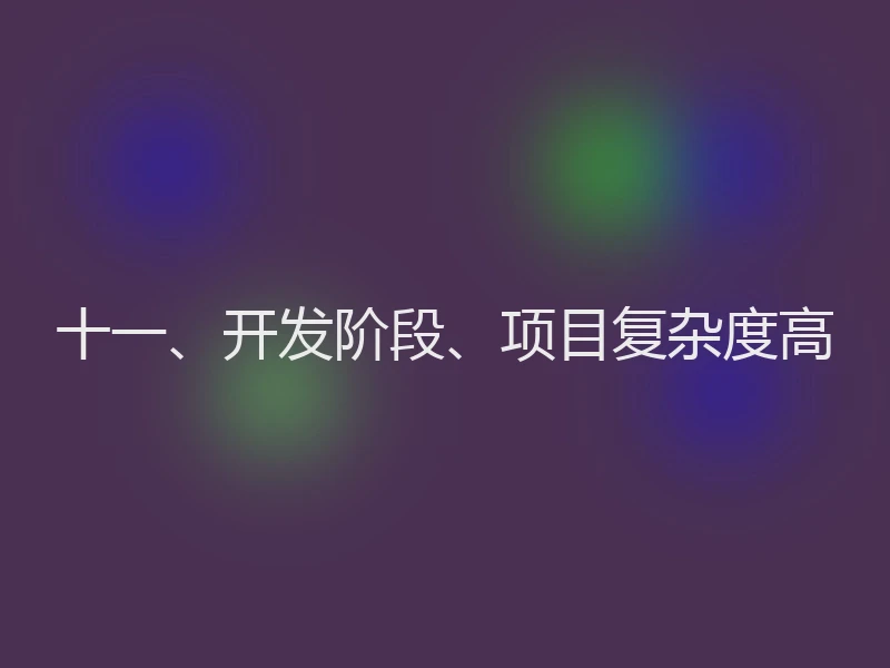 十一、开发阶段、项目复杂度高