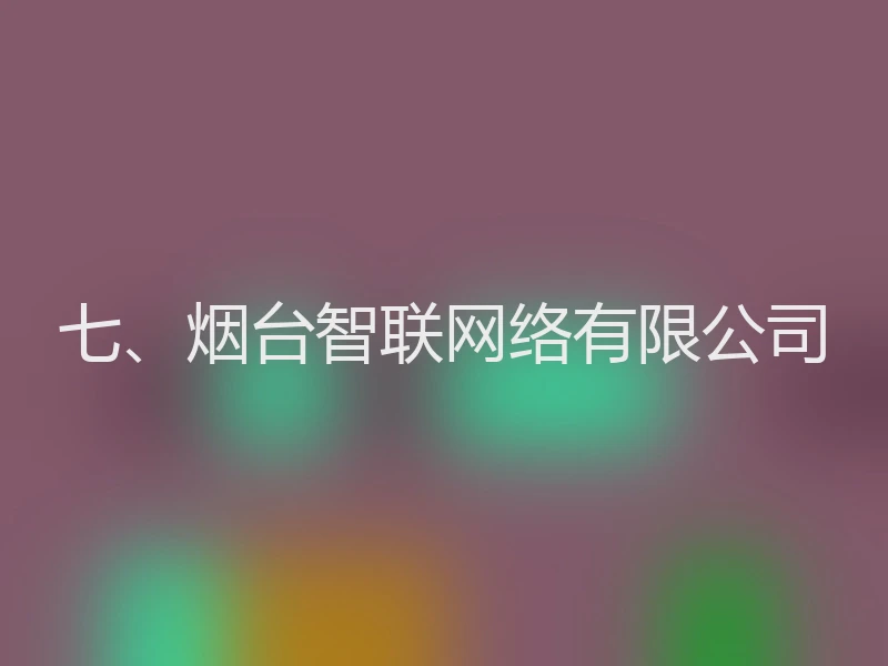 七、烟台智联网络有限公司