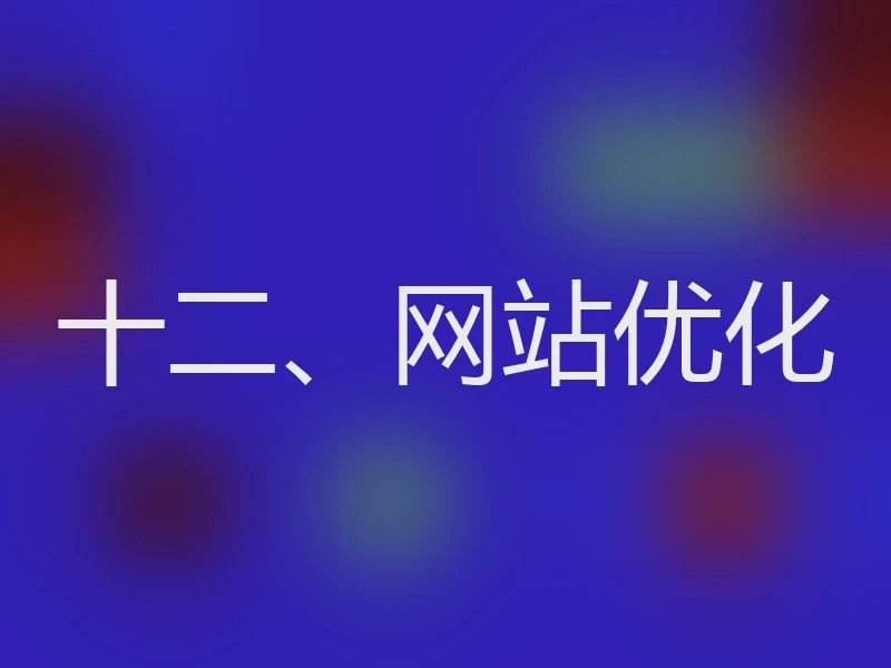 十二、网站优化