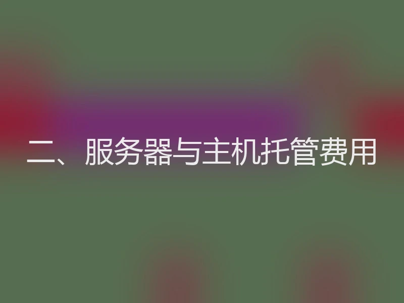 二、服务器与主机托管费用