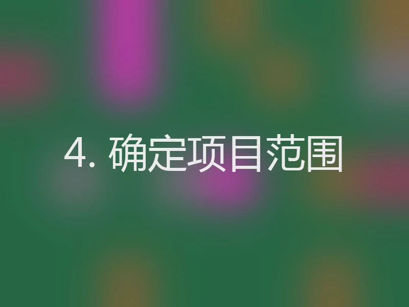 4. 确定项目范围