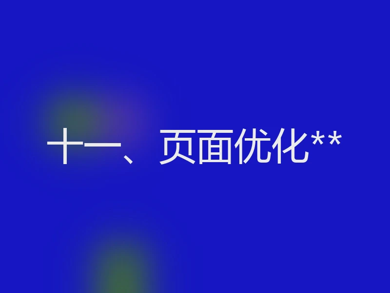 十一、页面优化**