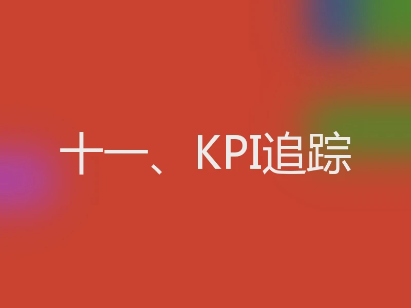 十一、KPI追踪