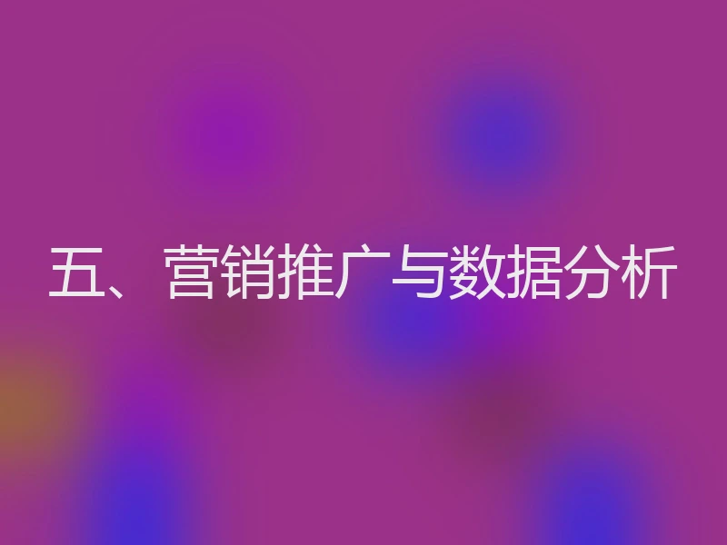 五、营销推广与数据分析