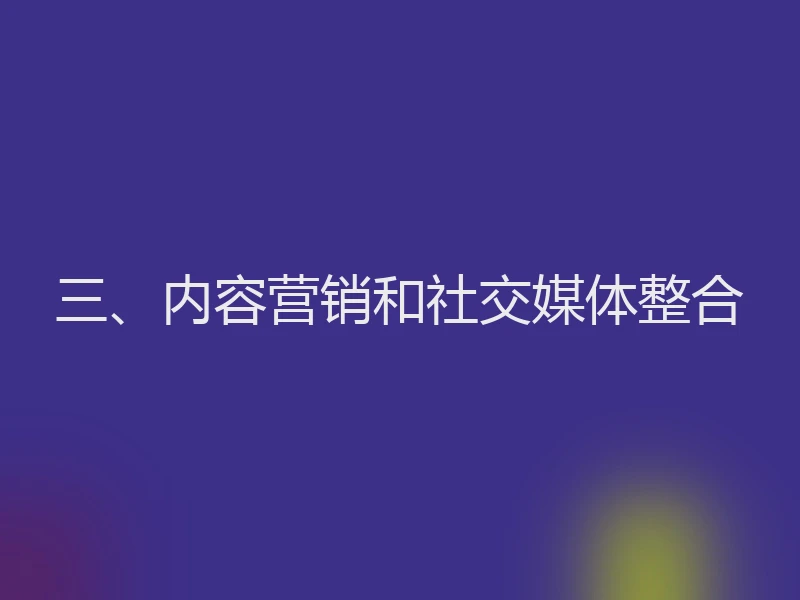 三、内容营销和社交媒体整合