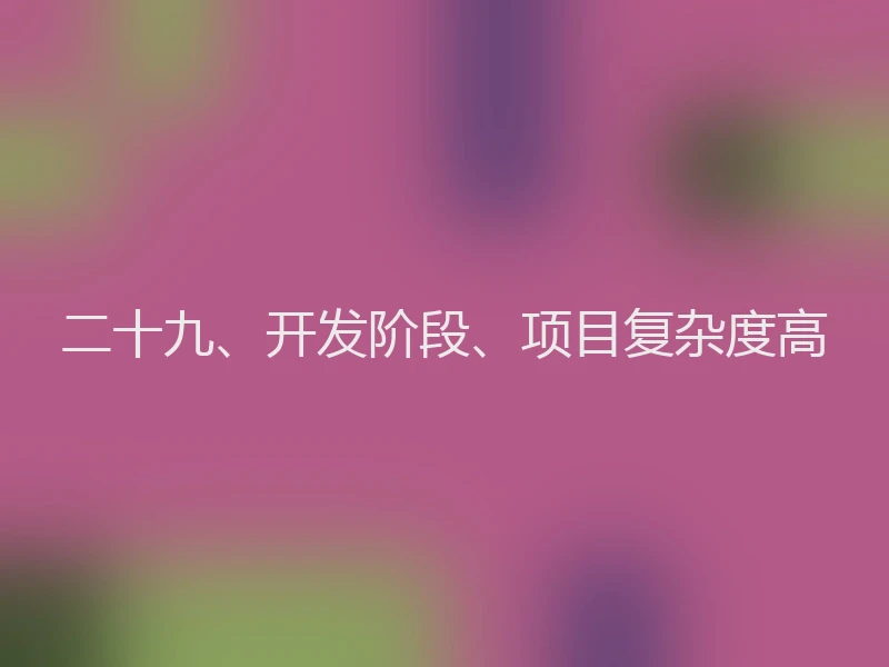 二十九、开发阶段、项目复杂度高