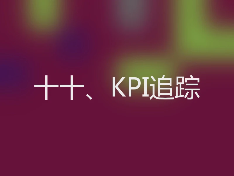 十十、KPI追踪