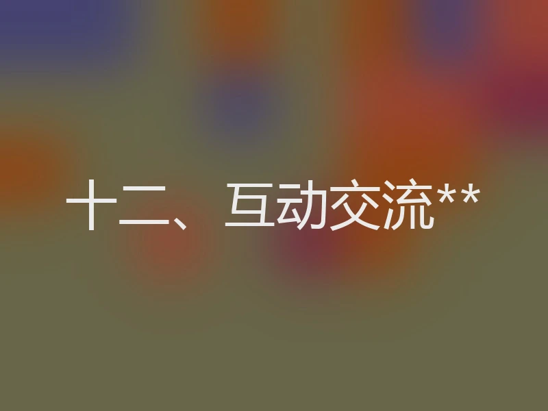 十二、互动交流**