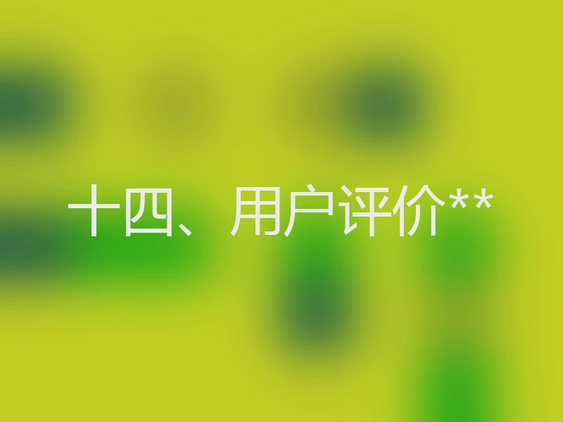 十四、用户评价**