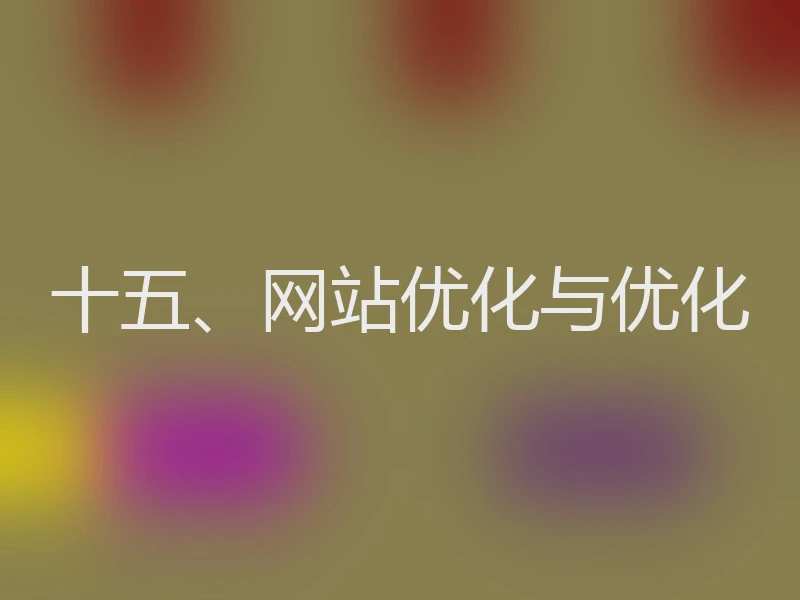 十五、网站优化与优化