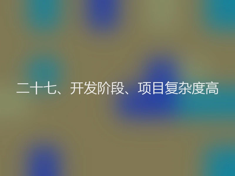 二十七、开发阶段、项目复杂度高