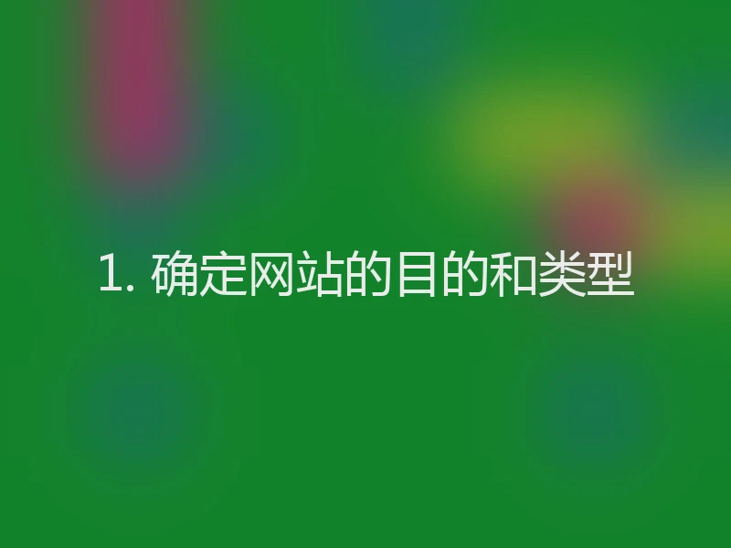 1. 确定网站的目的和类型