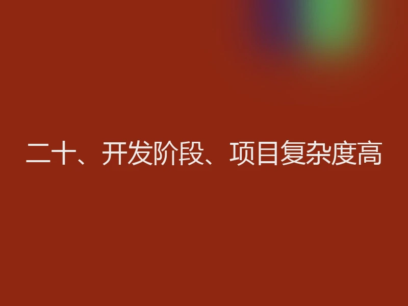 二十、开发阶段、项目复杂度高