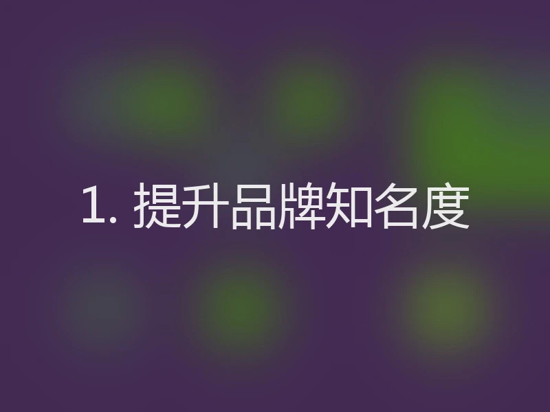 1. 提升品牌知名度