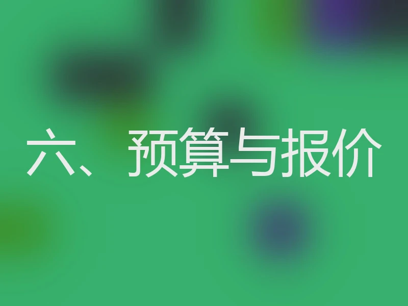六、预算与报价