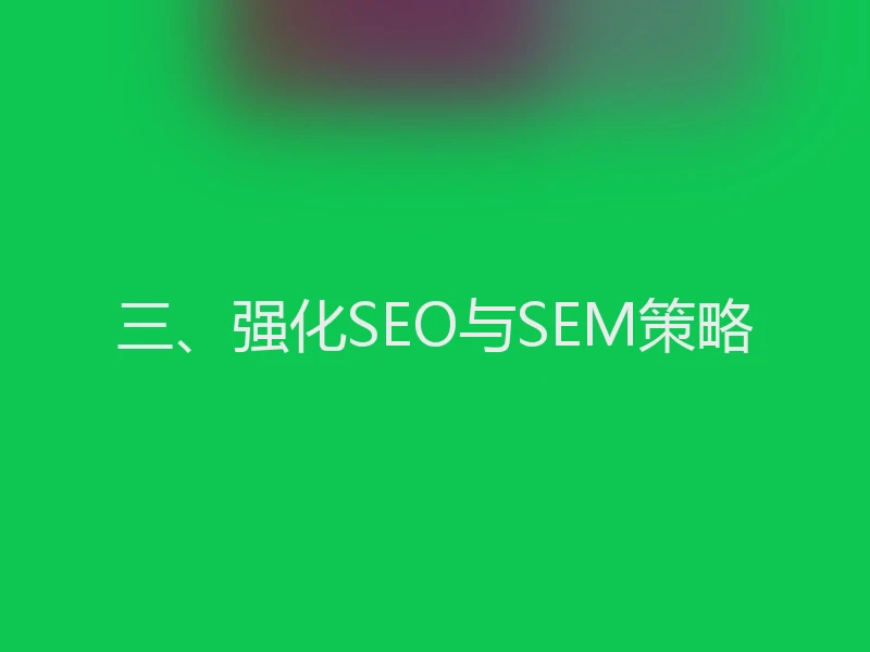 三、强化SEO与SEM策略
