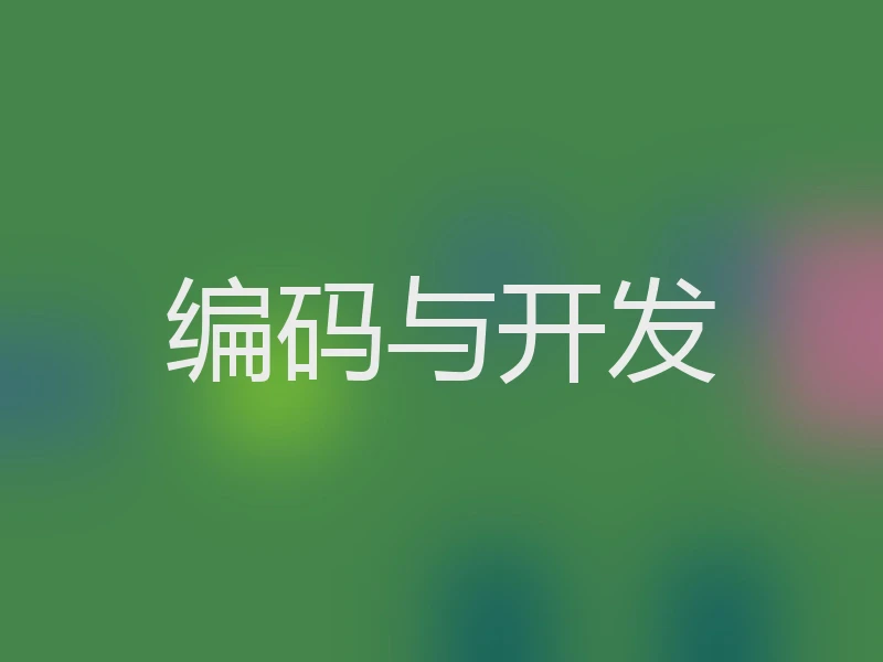 编码与开发
