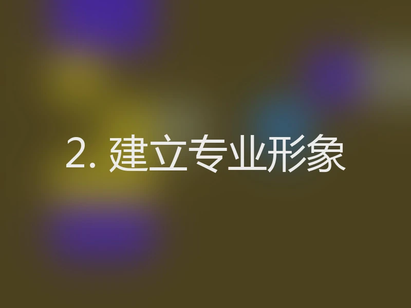 2. 建立专业形象