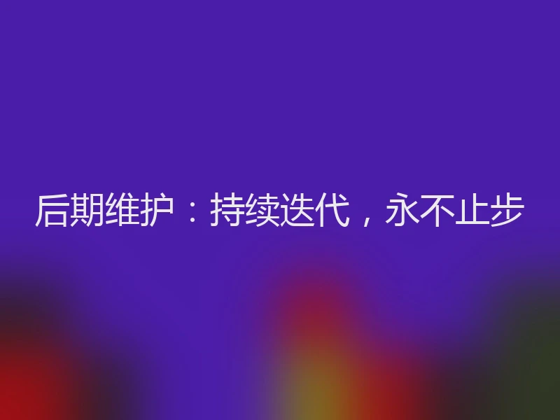 后期维护:持续迭代,永不止步
