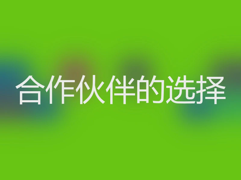 合作伙伴的选择