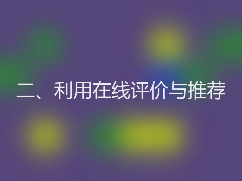 二、利用在线评价与推荐