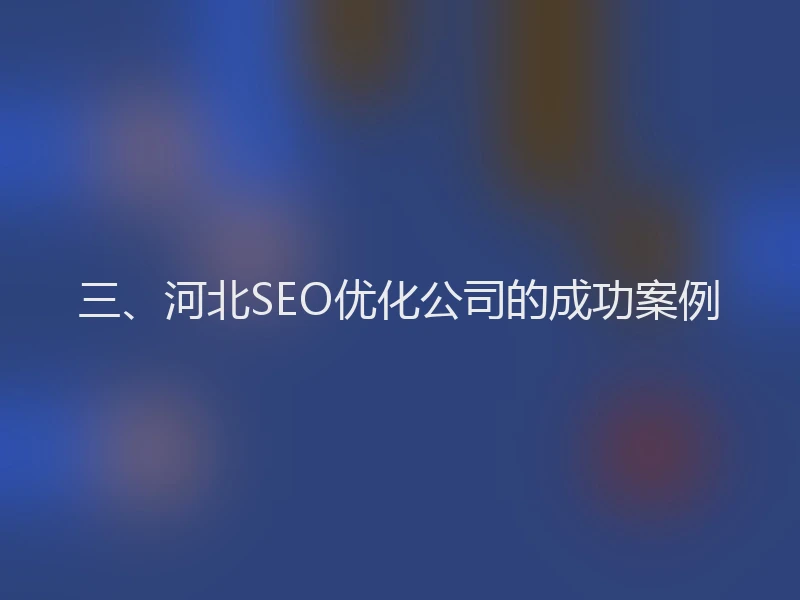 三、河北SEO优化公司的成功案例