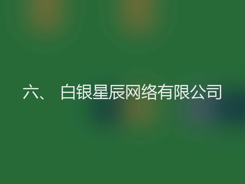 六、 白银星辰网络有限公司
