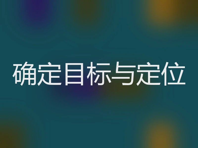 确定目标与定位