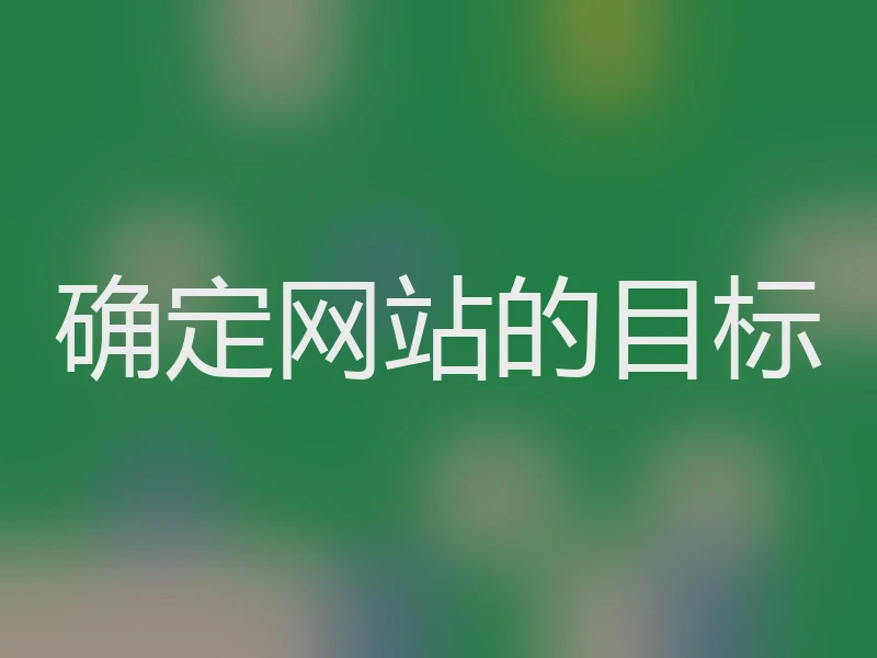 确定网站的目标