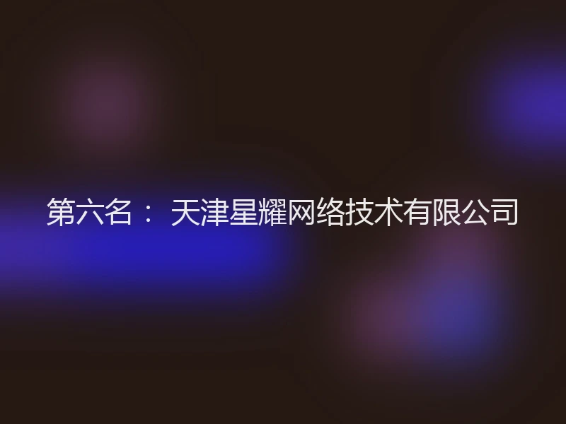 第六名： 天津星耀网络技术有限公司
