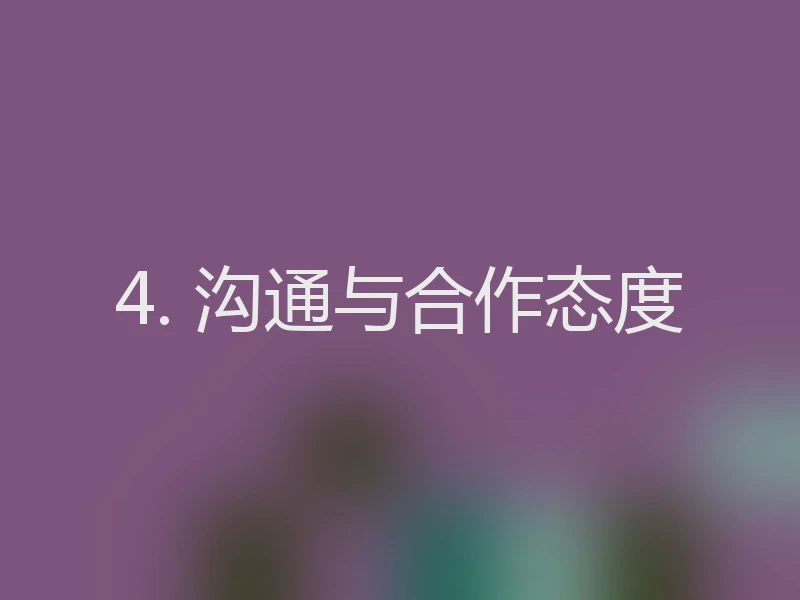 4. 沟通与合作态度
