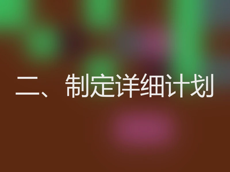 二、制定详细计划