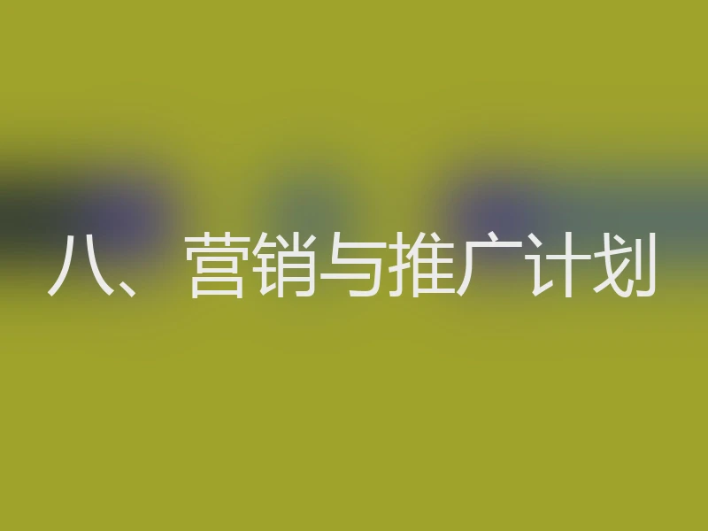 八、营销与推广计划