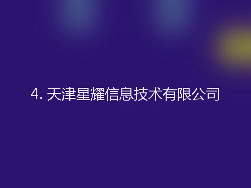 4. 天津星耀信息技术有限公司
