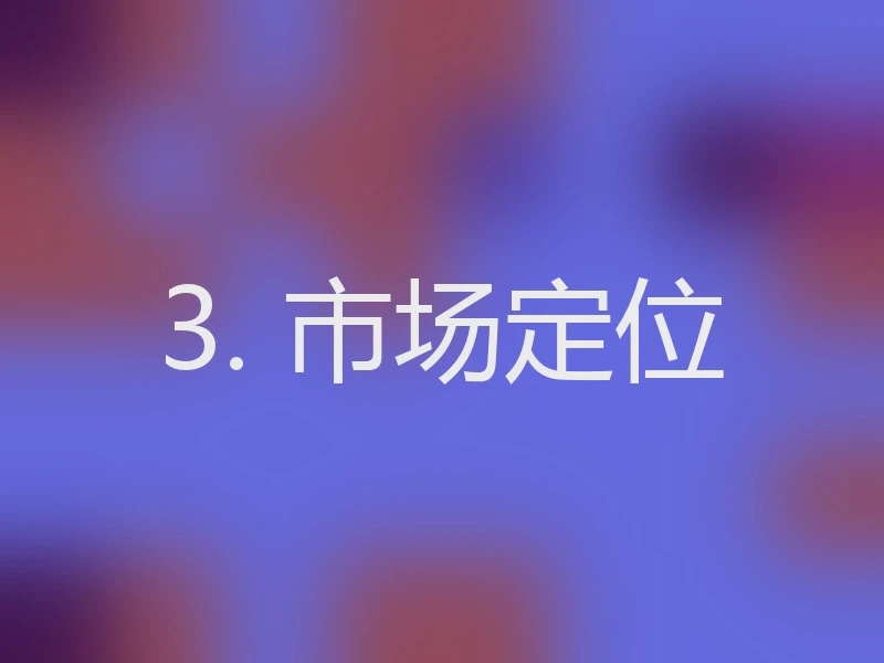 3. 市场定位