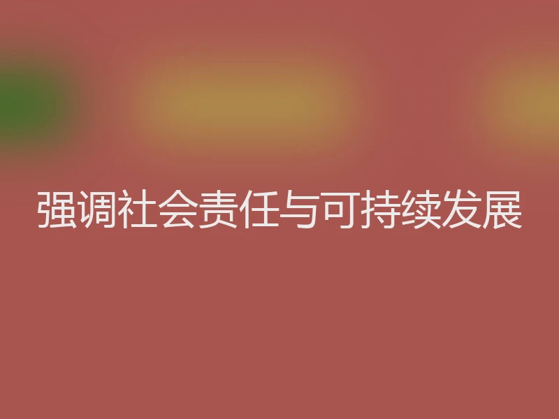 强调社会责任与可持续发展