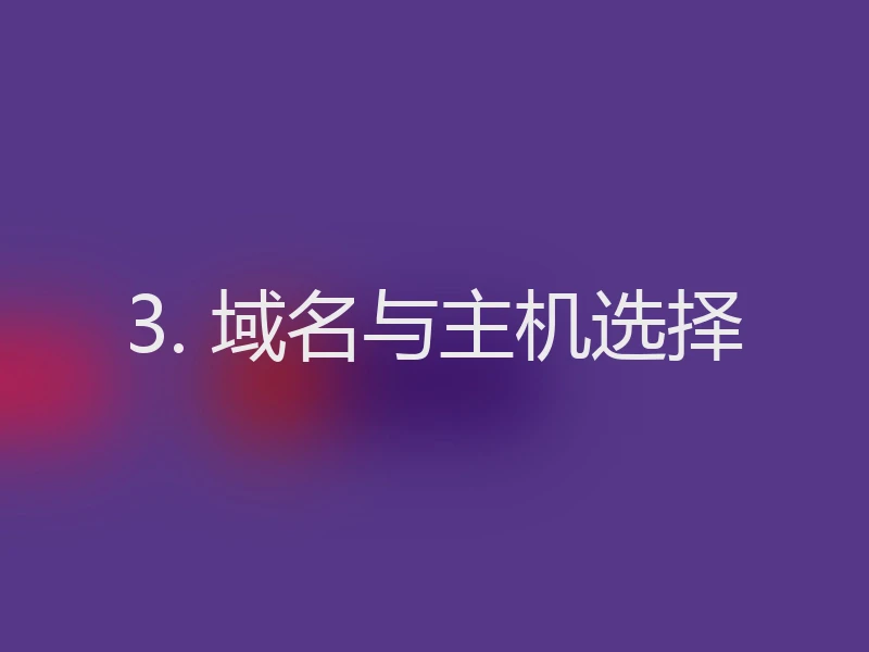 3. 域名与主机选择