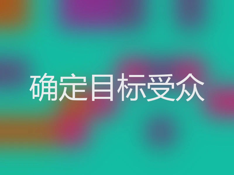 确定目标受众