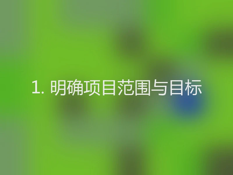 1. 明确项目范围与目标