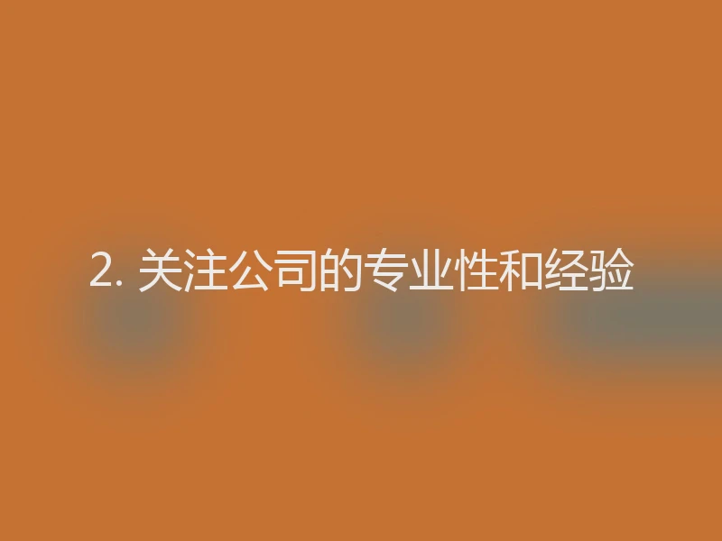 2. 关注公司的专业性和经验