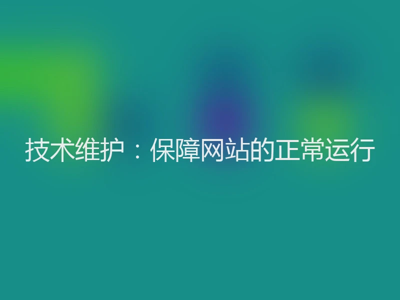技术维护：保障网站的正常运行