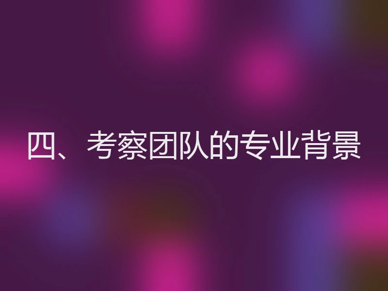 四、考察团队的专业背景
