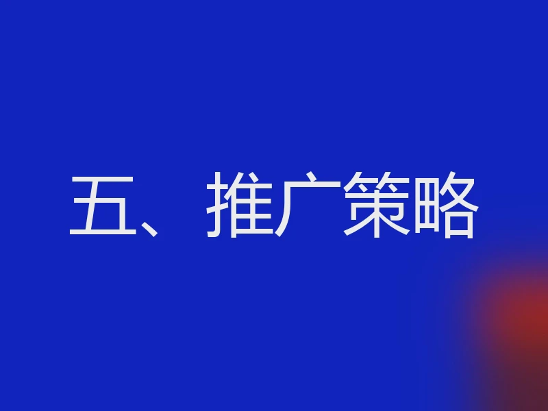 五、推广策略