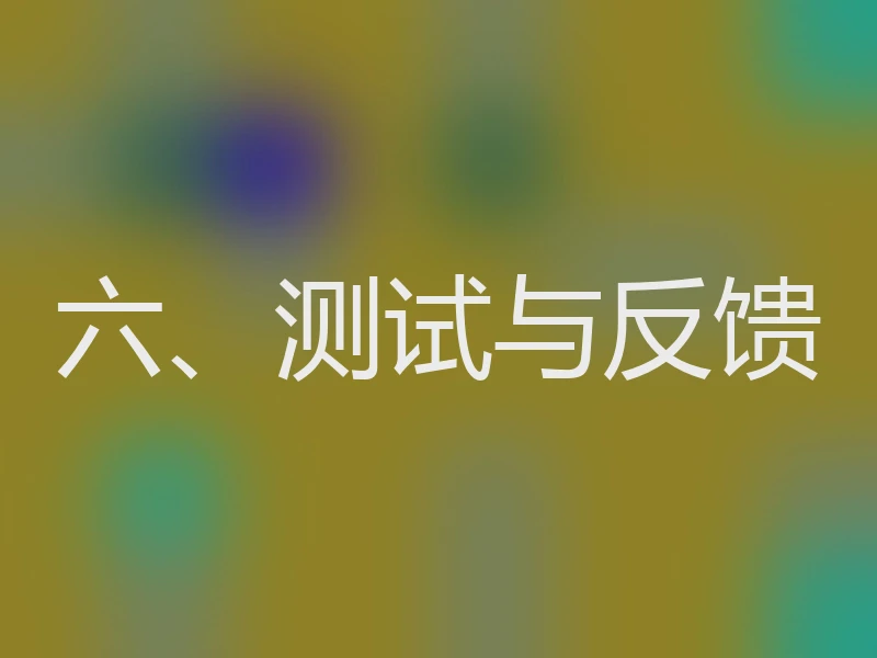 六、测试与反馈