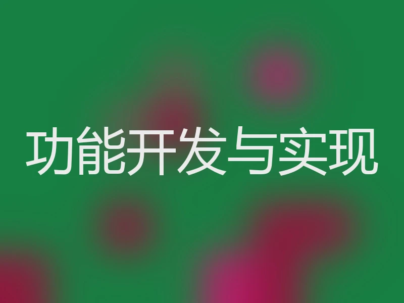 功能开发与实现
