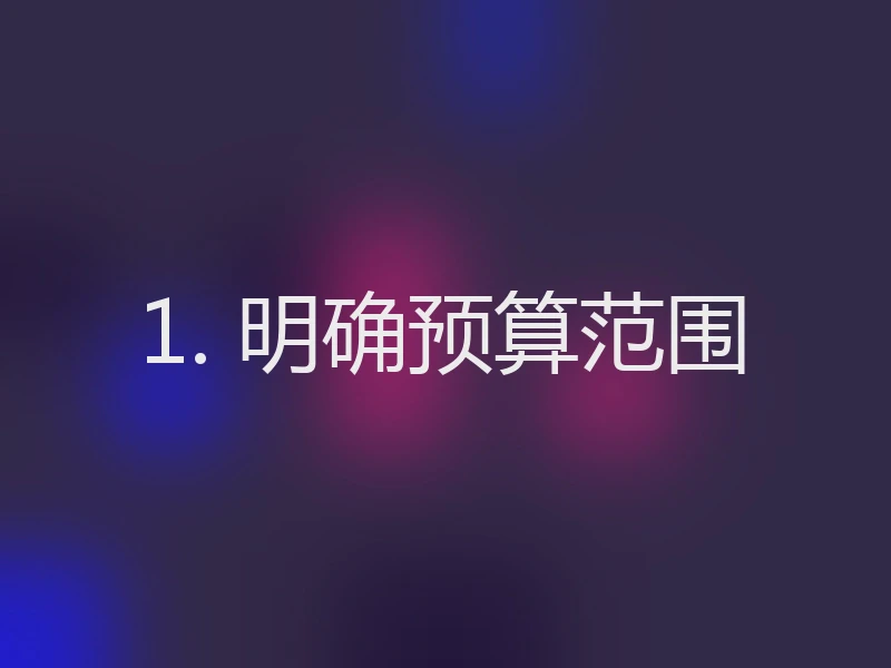 1. 明确预算范围